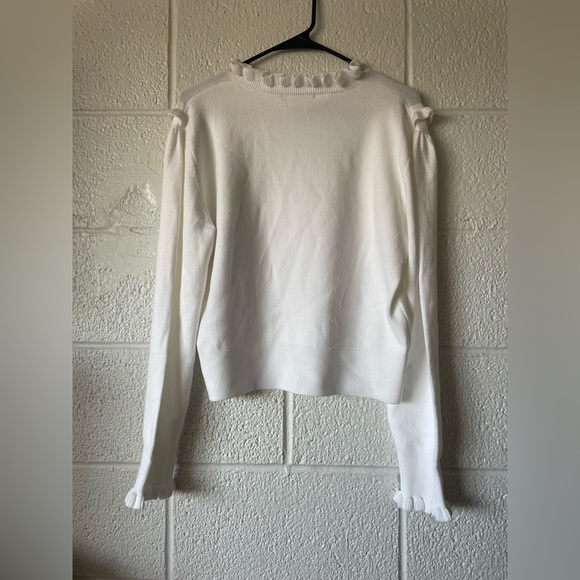 French Connection Babysoft Ruffle Sweater in Winter White - Picture 2 of 8